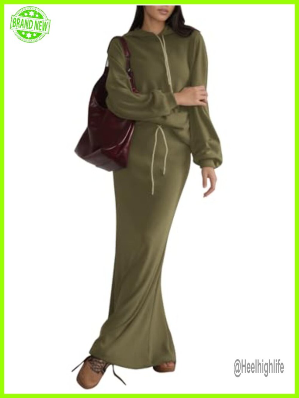Women's 2 Piece Hoodie and Long Skirt Set